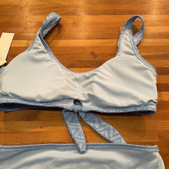 SALT + COVE Juniors' Tie-Front Bralette top & high waist bikini set L - Picture 3 of 10